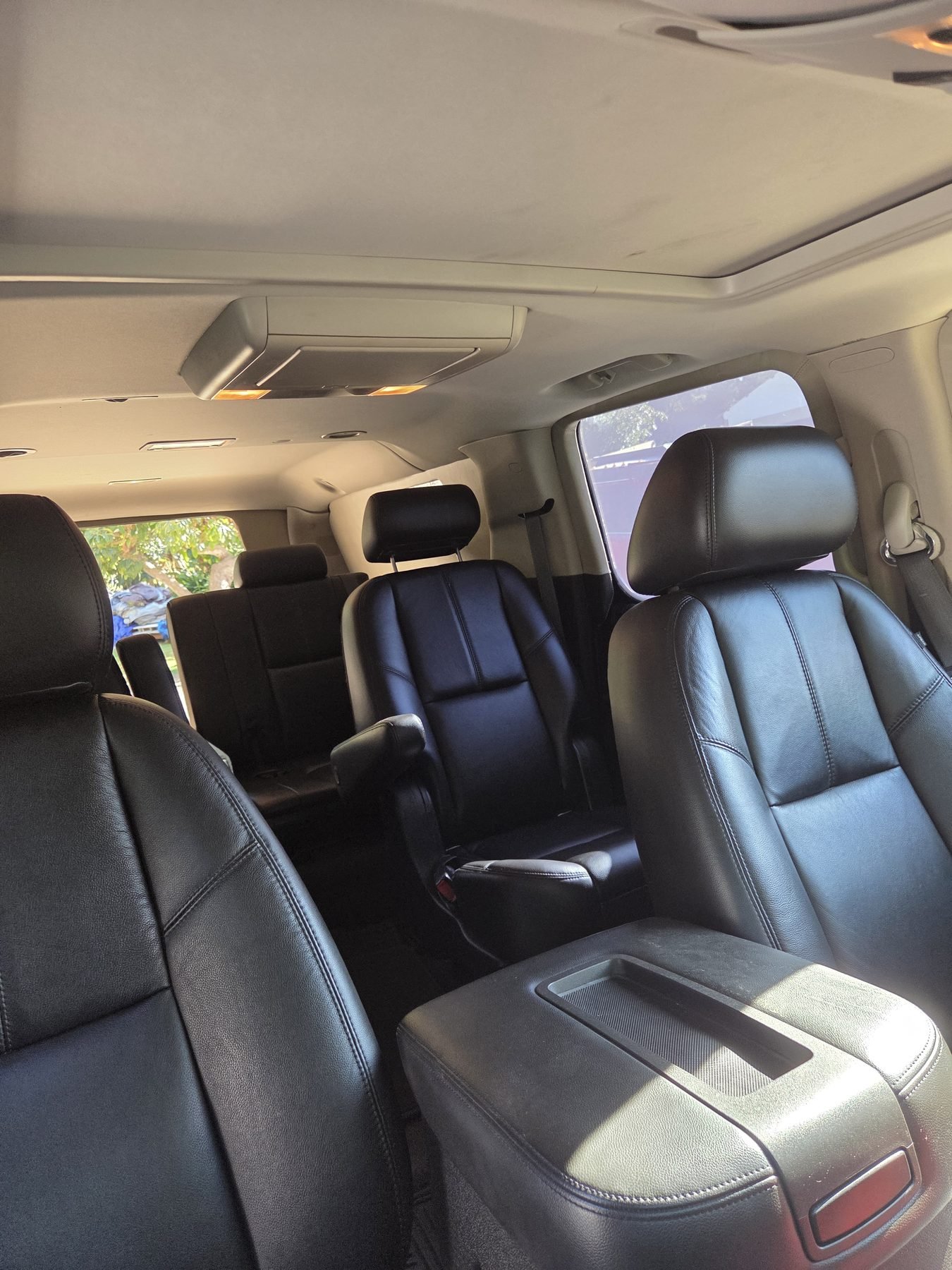 Rows of leather seating