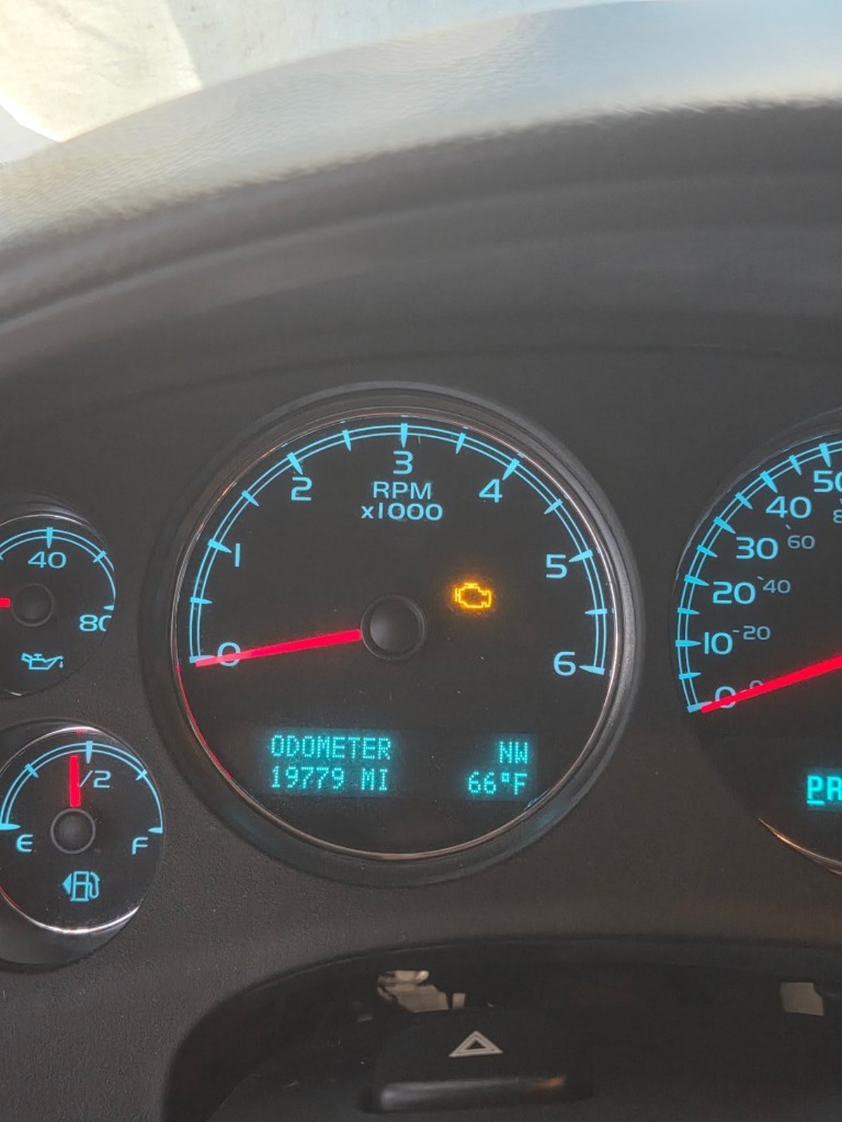 Odometer reading 19,779 miles